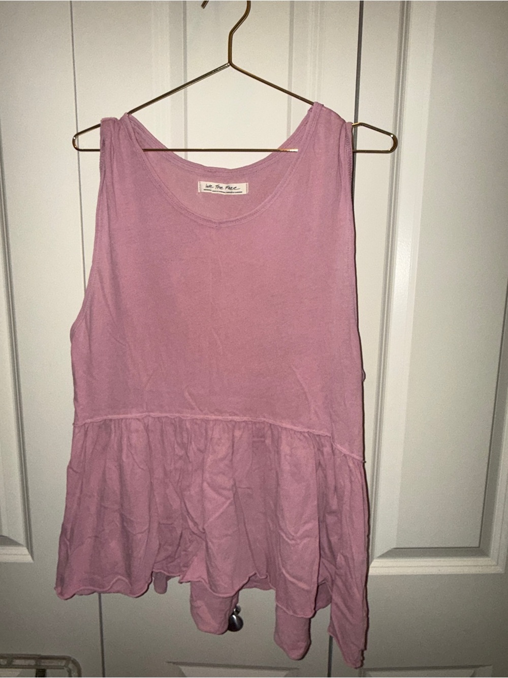 We The Free Dusty Pink Peplum Tank Top
